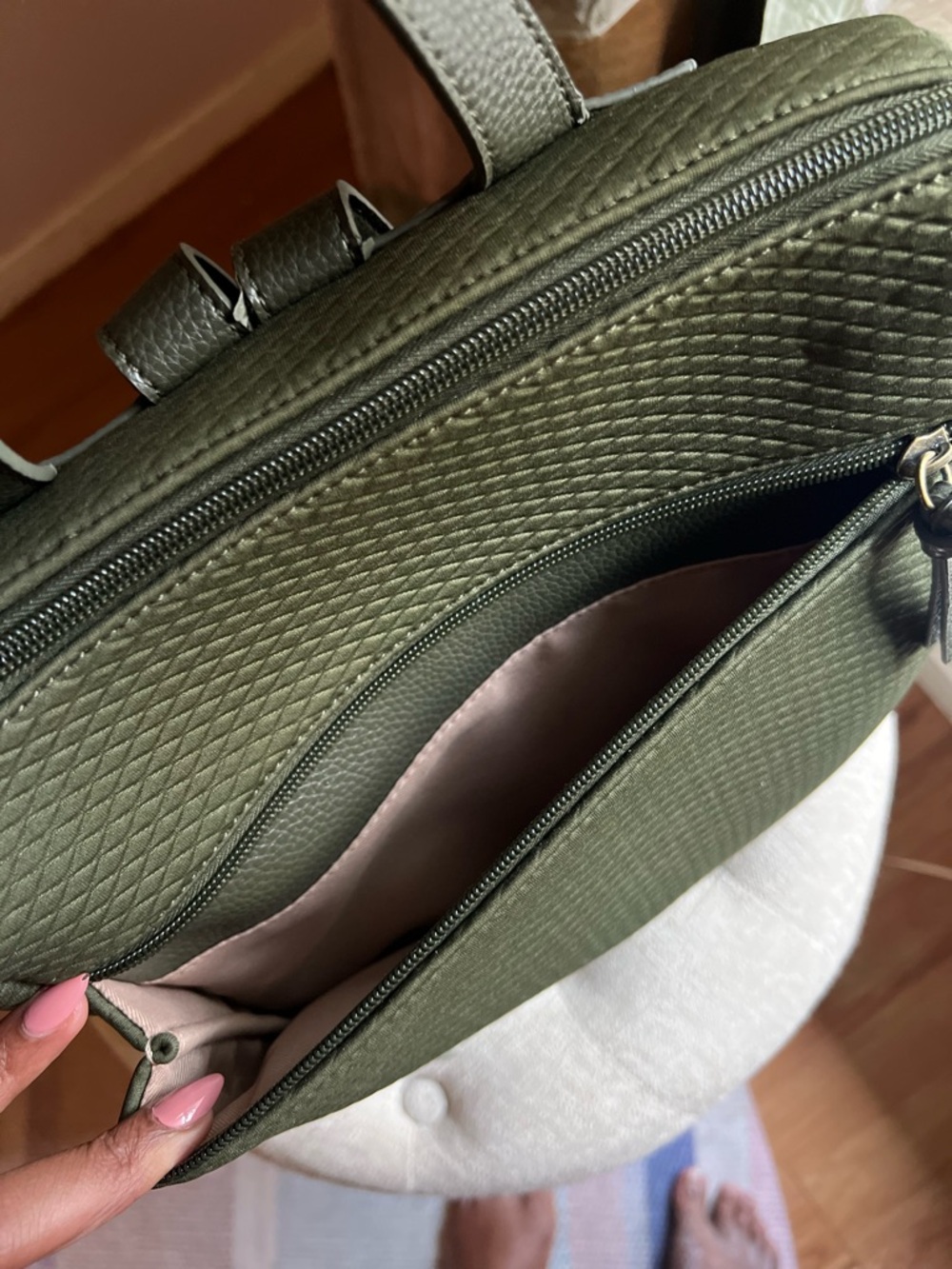 Quilted Olive Green The Sak Backpack - Picture 10 of 13